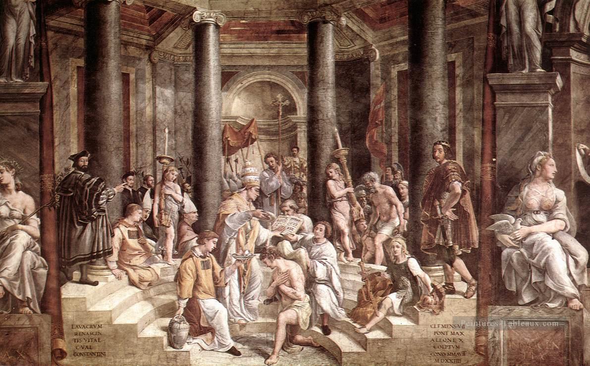 Le baptême de Constantin Renaissance Raphaël Peintures à l'huile